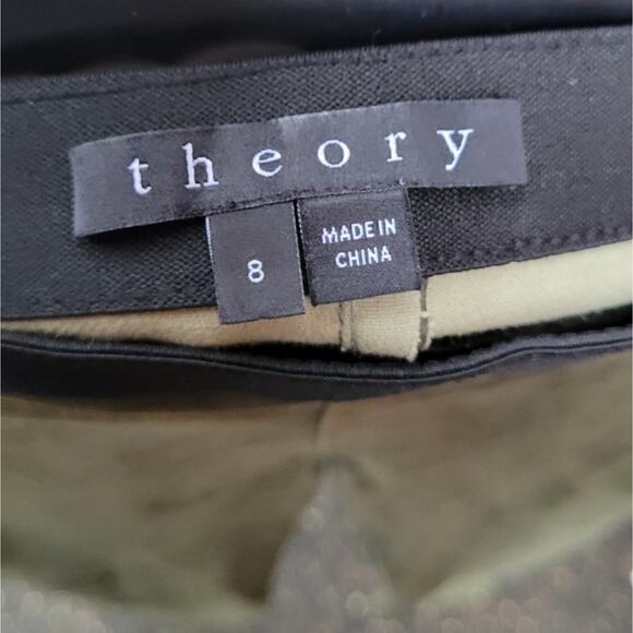 Theory Ima Sintra Fatigue Olive Suede Leggings size 8 - Picture 7 of 9